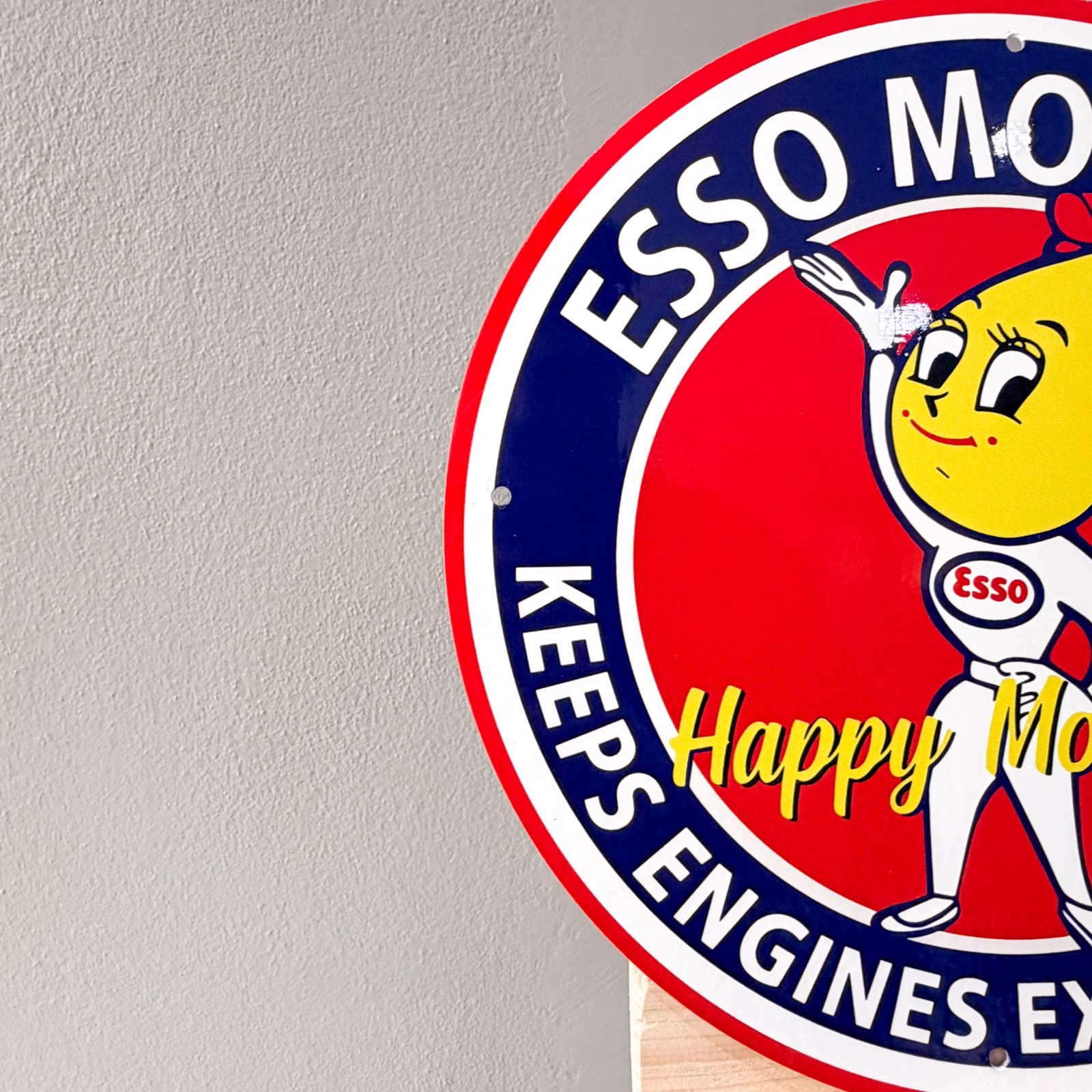 Esso Vintage Metal Sign Set of 2 Happy Motoring Female & Tiger – 30 cm / 11.8”