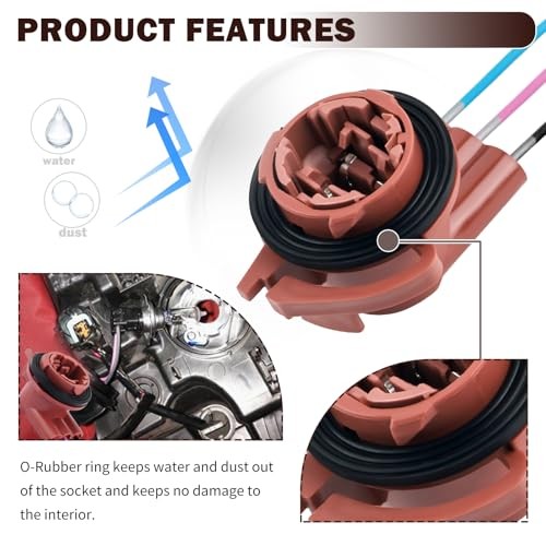 2PCS 3157 Turn Signal Socket,Standard Brake Light Socket with Tail Light Red
