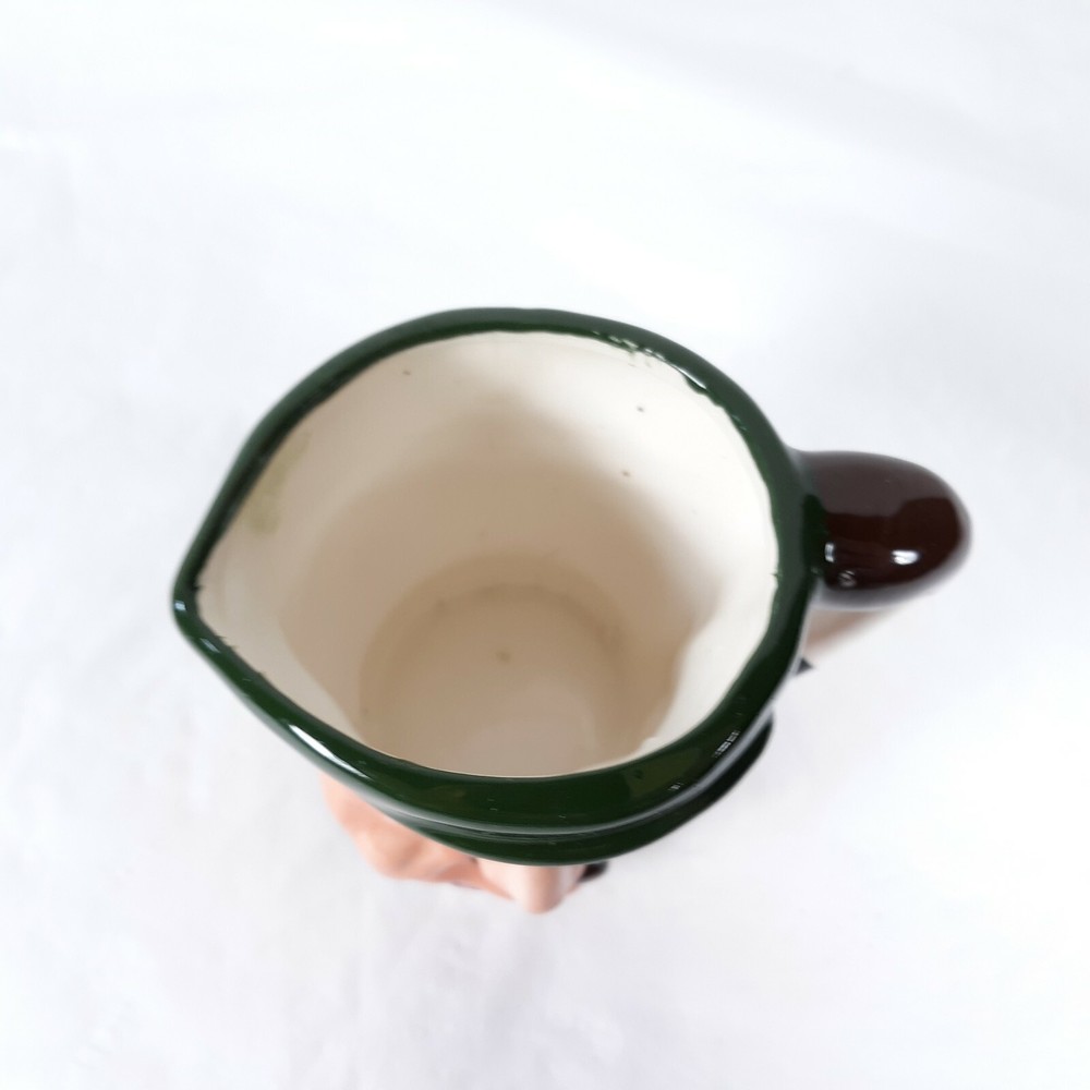 Toby Pitcher Man With Green Hat Small Ceramic Vintage