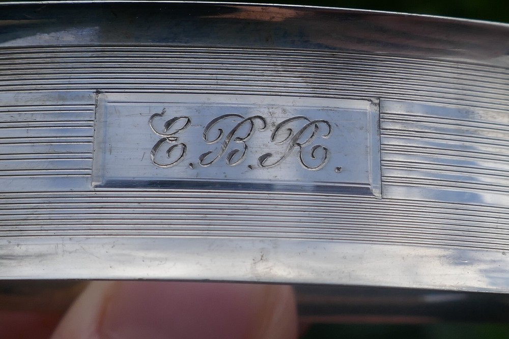 Vintage Webster Sterling Silver Napkin Ring - Monogrammed "E.B.R."
