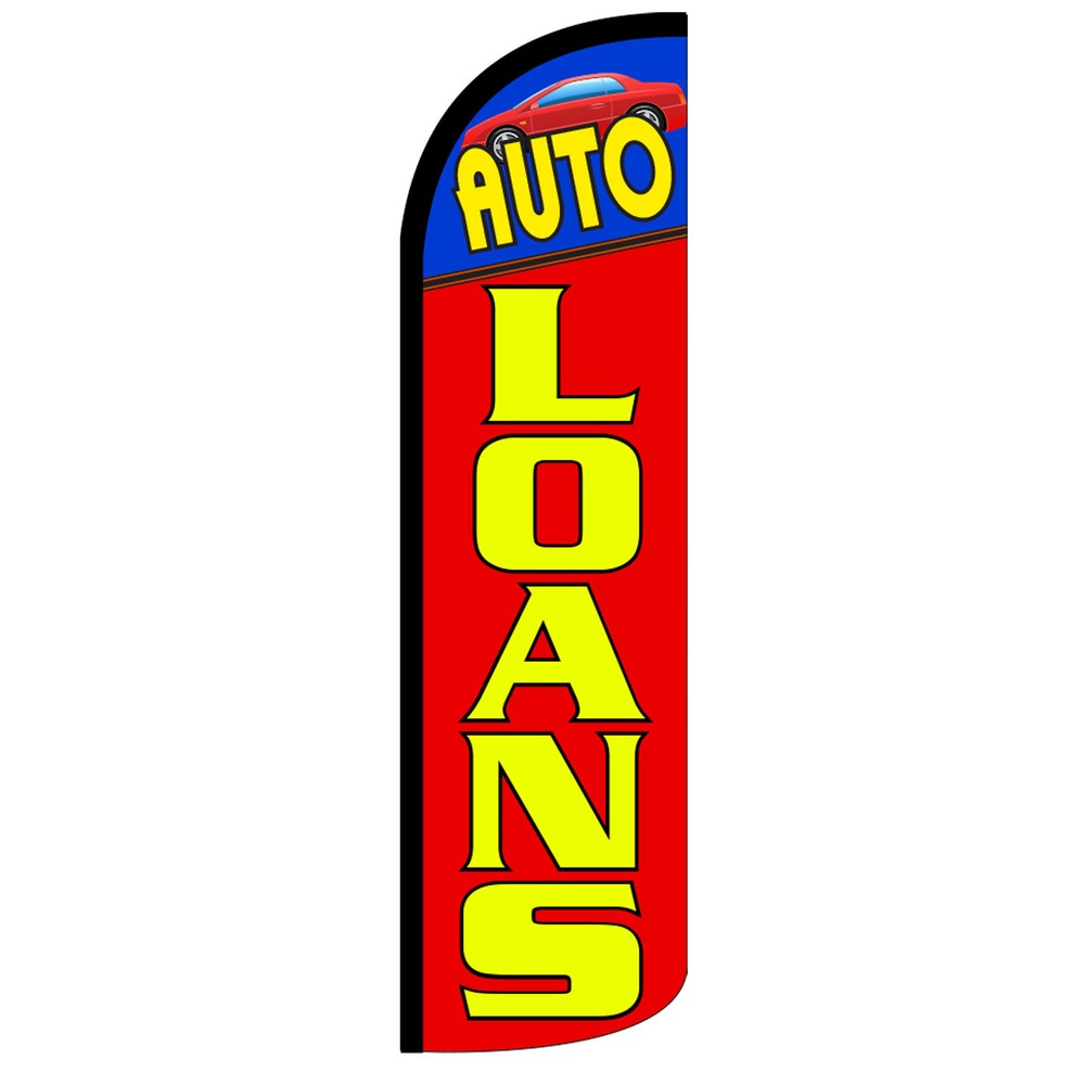 Auto Loans Flag Flutter Feather Banner Swooper Extra Wide Windless