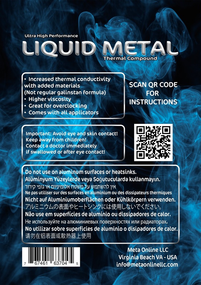PS5 Over Heating Problem Solver 1.5 Grams Liquid metal thermal paste 130W/m'K