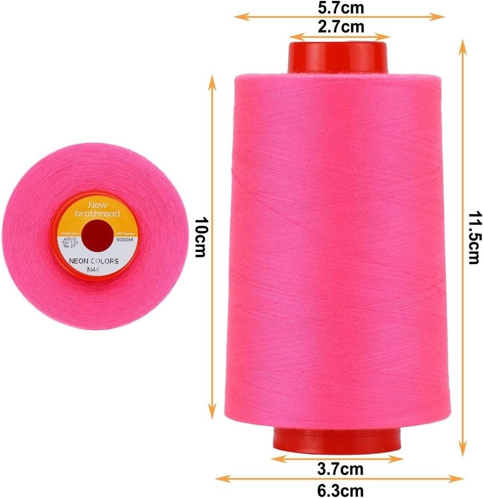 Neon All-Purpose Polyester Thread Pack - 4 Large Cones for Sewing Enthusiasts