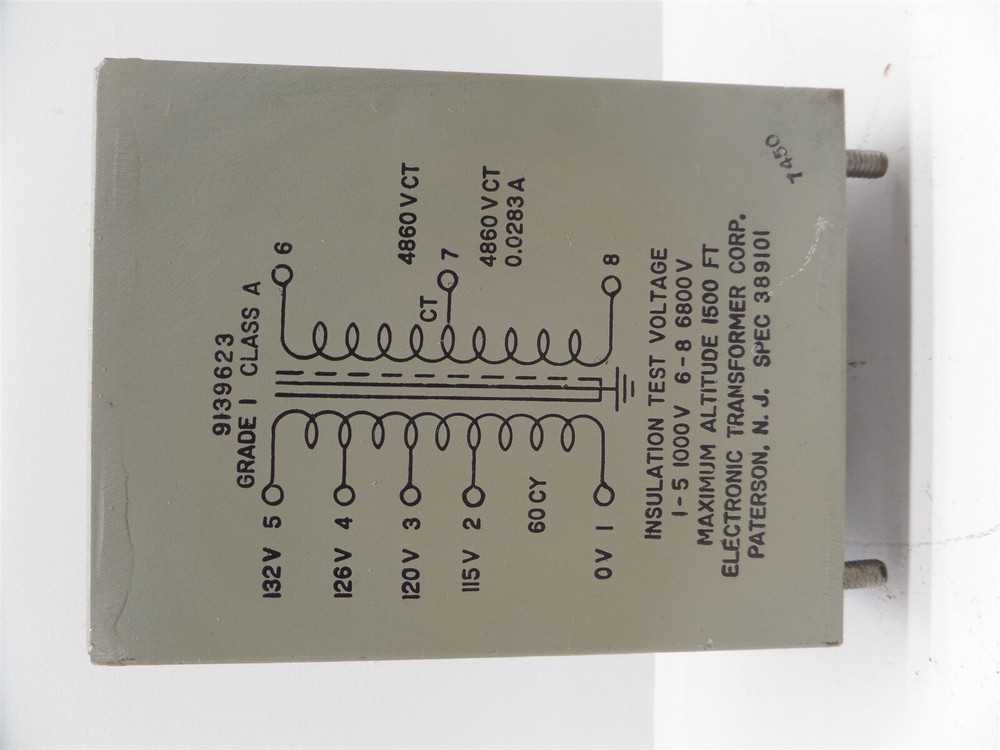 Electronic Transformer Corp. 9139623 Grade 1 Class A Transformer