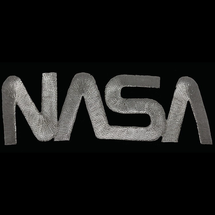 NASA Worm Laser Emblem Patch - 3-3/4" SILVER FREE Shipping from U.S.
