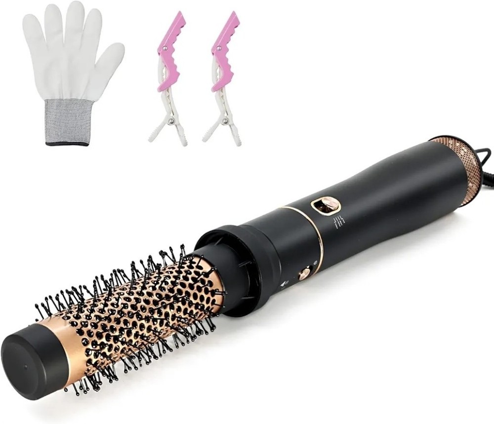1.2" Brush Dryer, Ceramic Barrel, Ionic Technology, 3 Speeds, Black Gold