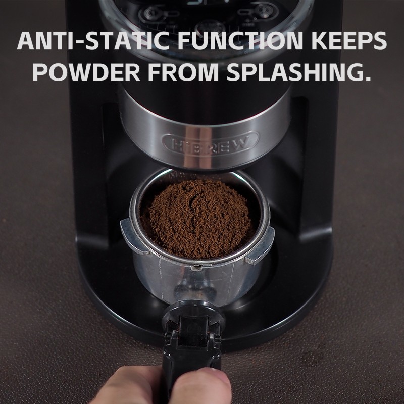 HiBREW Automatic Espresso Coffee Grinder 31 Grind Settings Visual Bean Storage