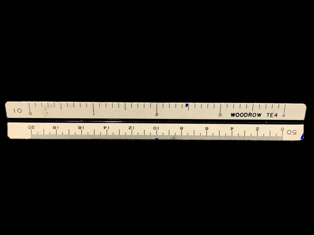 Woodrow TE4 Mini Architects Scale Vintage Drafting Measuring Tool