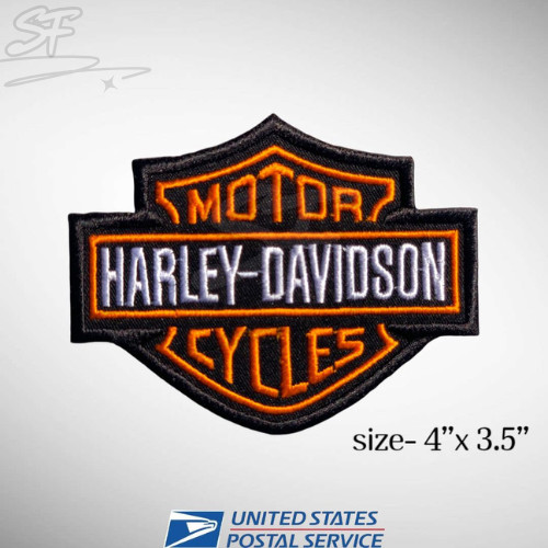 Harley Davidson Brown Eagle & Rocker Embroidered Back Patch Set Iron-On