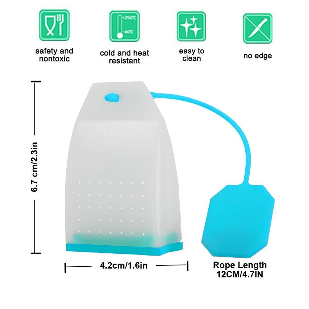 Silicone Tea Infuser 6 Pack Reusable Tea Bags Strainer Filter Spoon