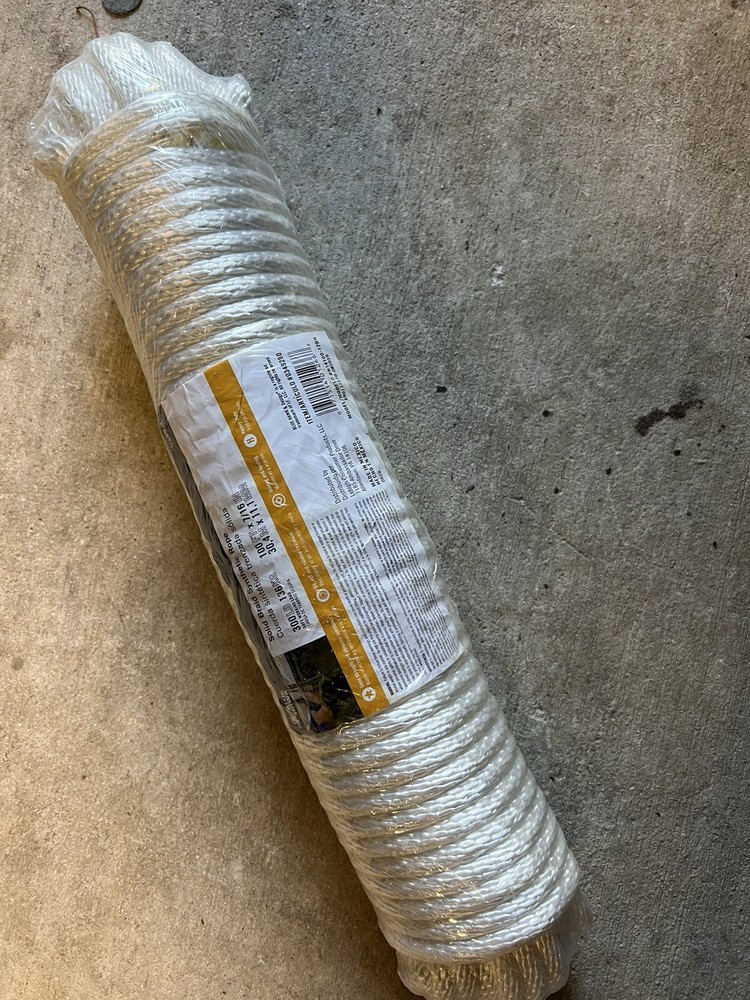BLUE HAWK 7/16" X 100' SOLID BRAID SYNTHETIC ROPE 0349280 300lb work load