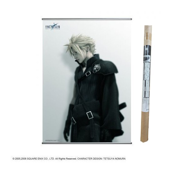 Square Enix Final Fantasy Advent Children Rebirth Cloud Strife Wall Scroll TUBED
