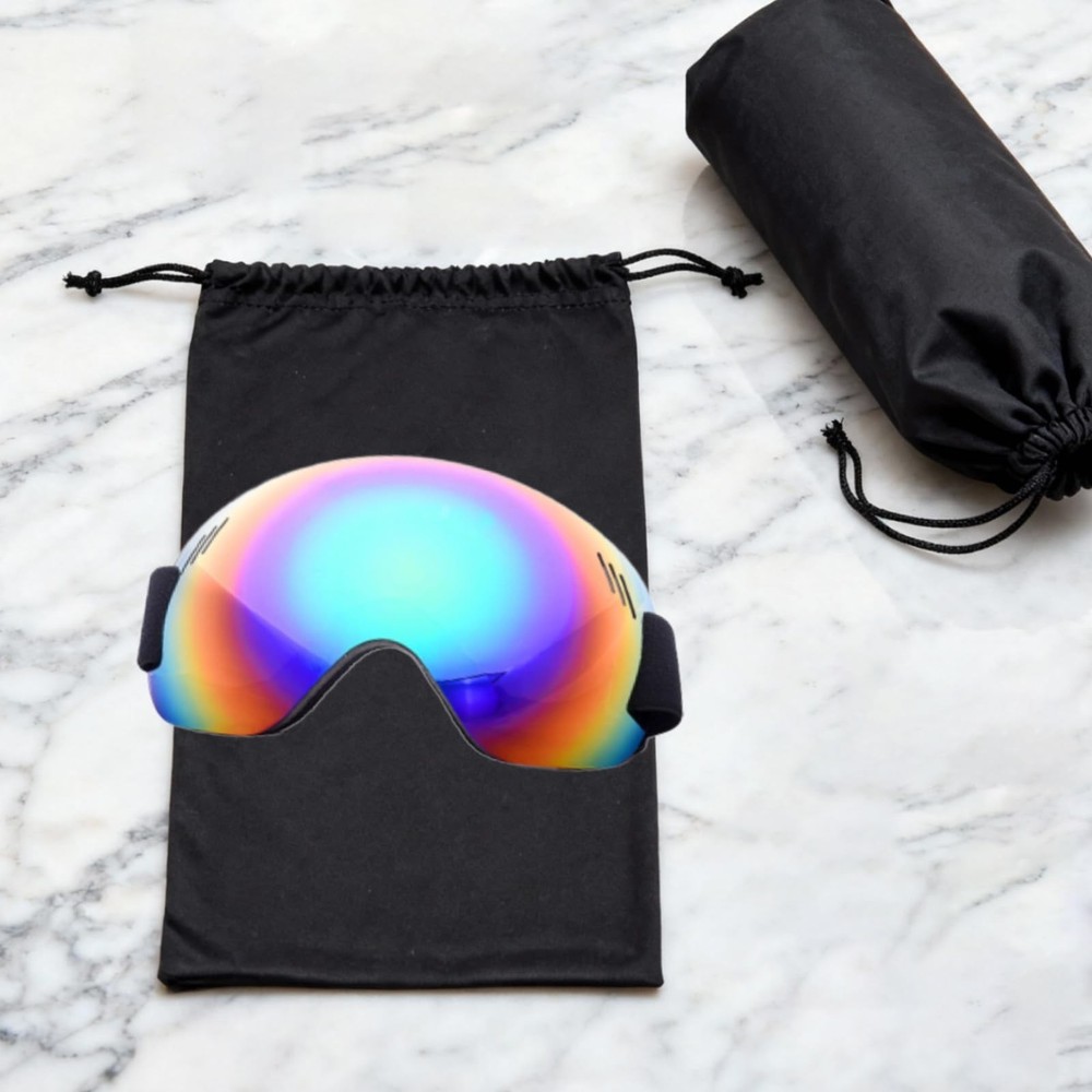 2Pcs Ski Goggle Bag Microfiber Pouch Snow Ski Goggle Soft Pouch Case Drawstri...