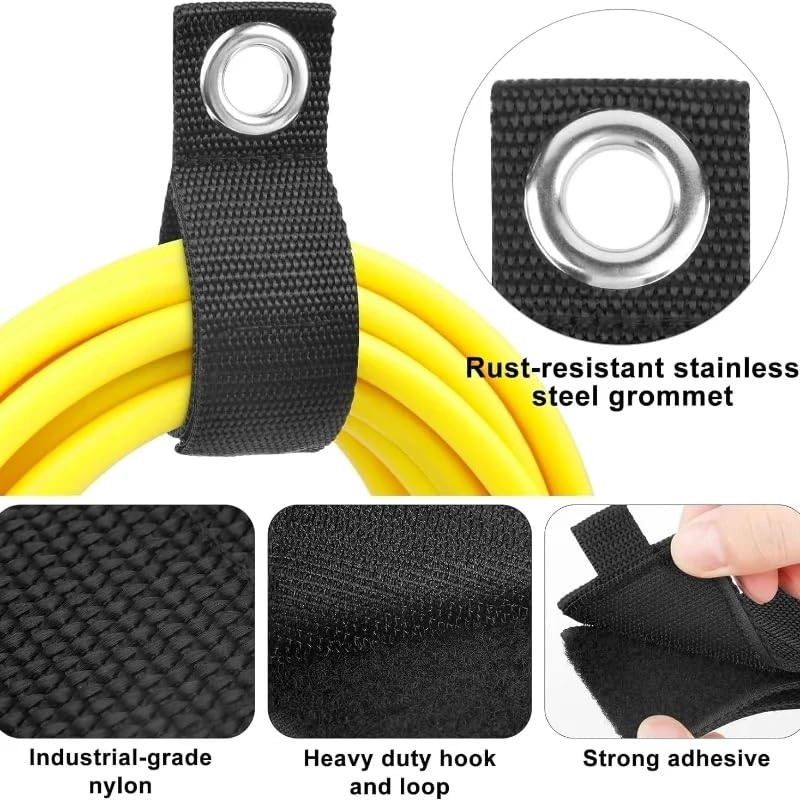 Heavy-Duty Storage Straps (Assorted 6 Pack) Extension Assorted 6-Pack, Black