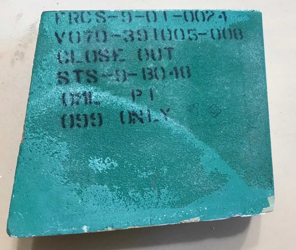NASA Space Shuttle Challenger Fit Check Tile, Forward Fuselage Upper