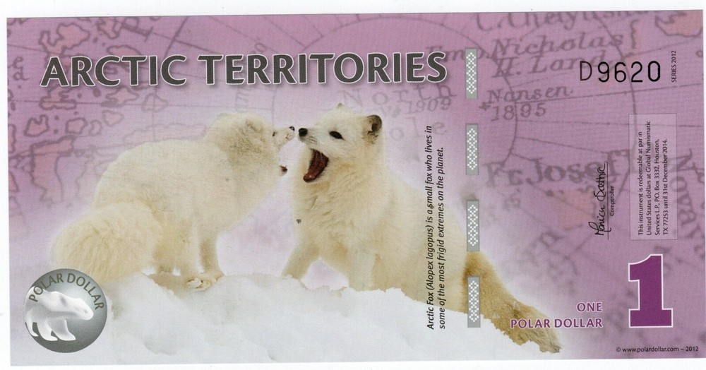 Banknote Arctic Territories 1 Dollar 2012