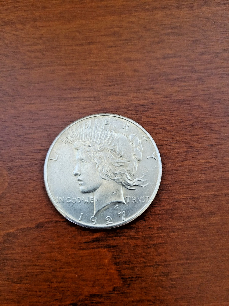 1927 P Peace Dollar AU