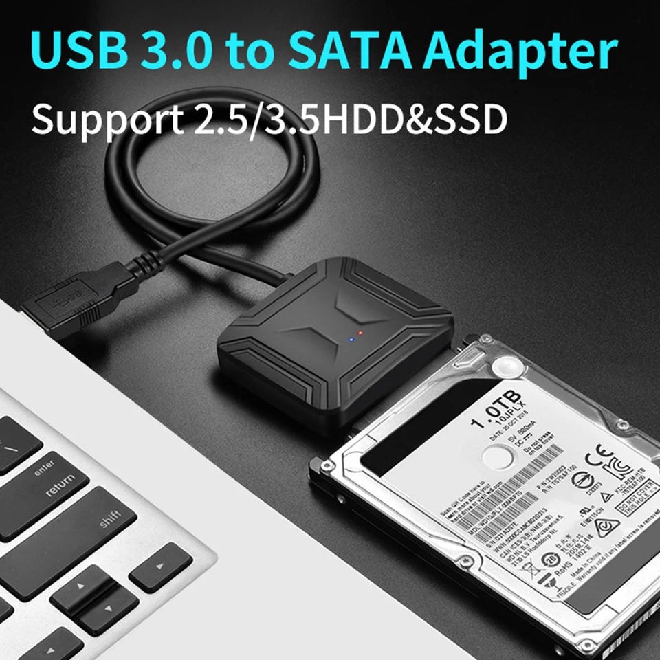 USB 3.0 to SATA External Hard Drive Reader 2.5" 3.5" HDD SSD Power adapter LOT