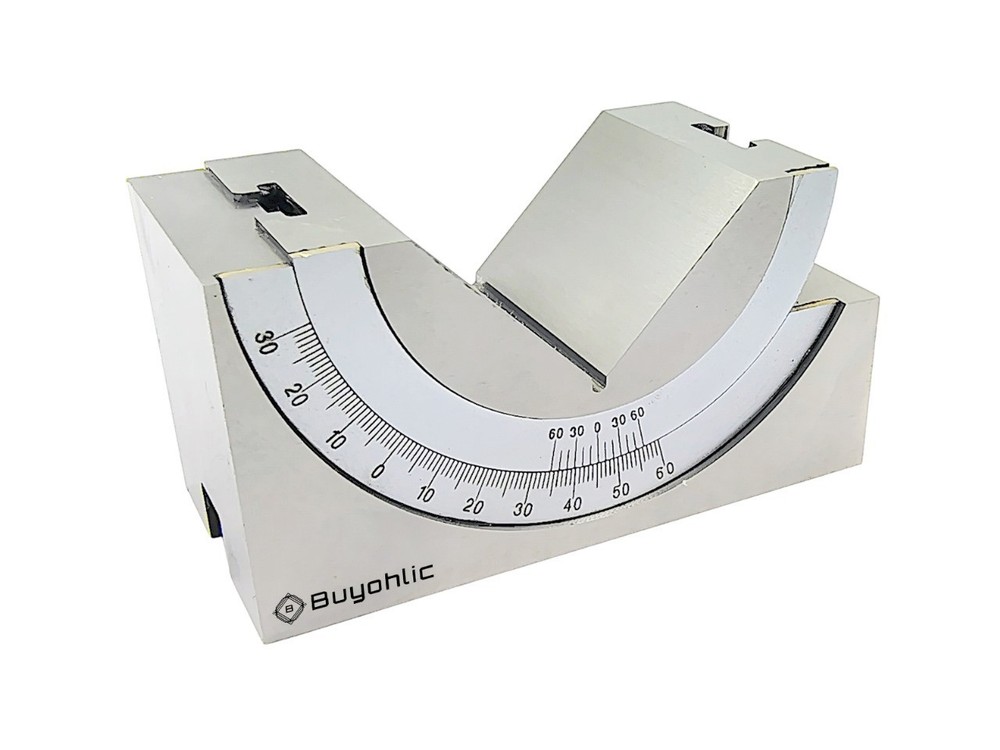 Adjustable Angle V Block 0–60° for Milling Machine, 95x45x48mm