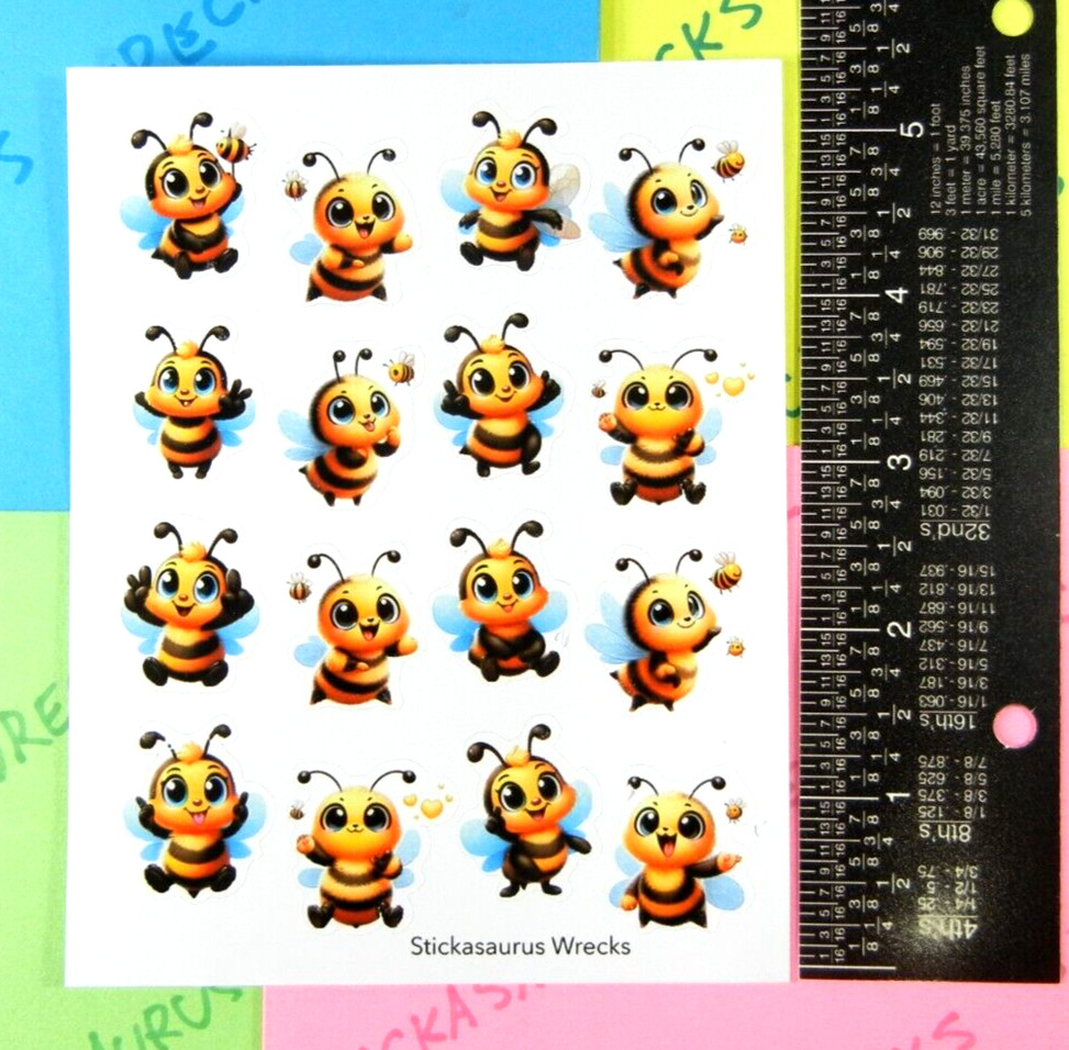 Cute Bumble Bees Sticker Sheet