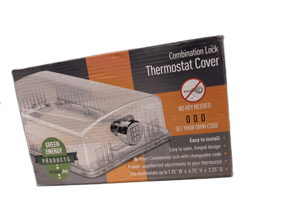 StatGuardPlus Universal Thermostat Guard Clear wChangeable Code Combination Lock