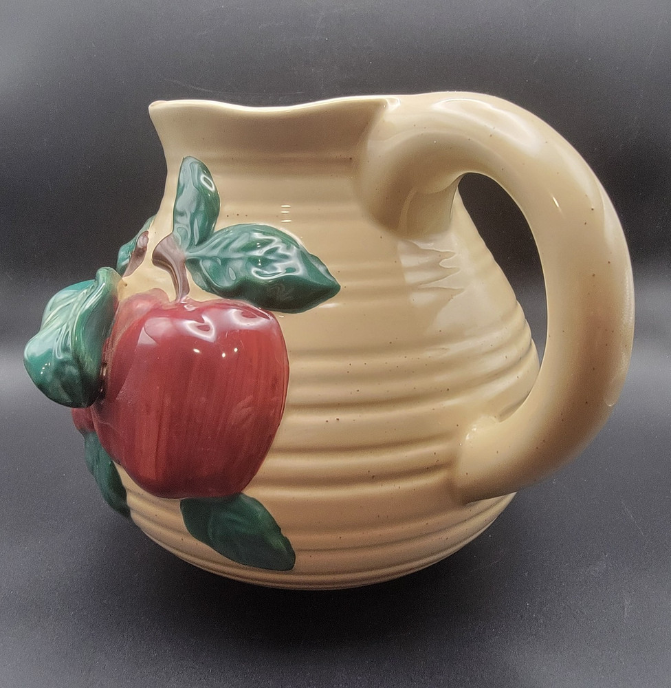 Stoneware Pitcher With Handle Beige 3D Apple Design