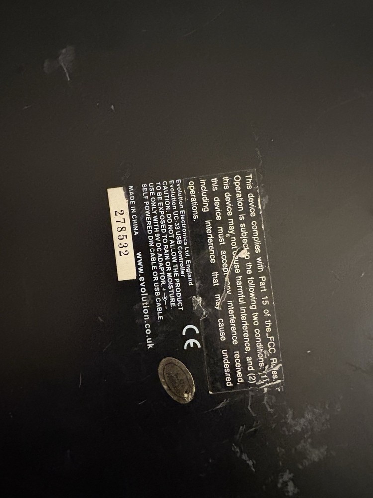 Evolution UC-33 USB MIDI Controller – Fully Working – No Power Supply