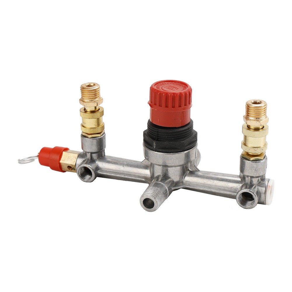 Air Compressor Pressure Valve Switch Control Manifold Regulator Gauges Tool'