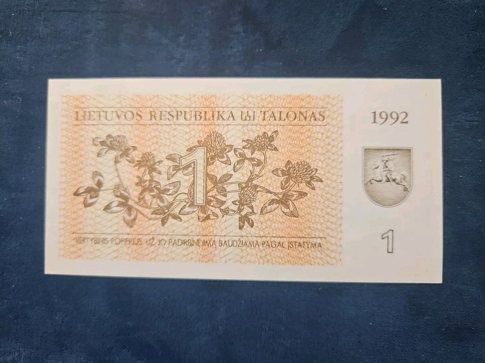Lithuania P-39 1 Talonas 1992 Unc