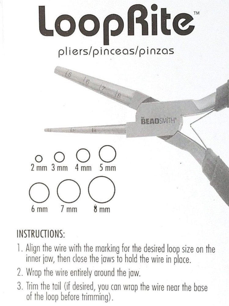 1 Pair BeadSmith LOOPRITE Pliers to Create 2mm-8mm Round Loops & Wraps