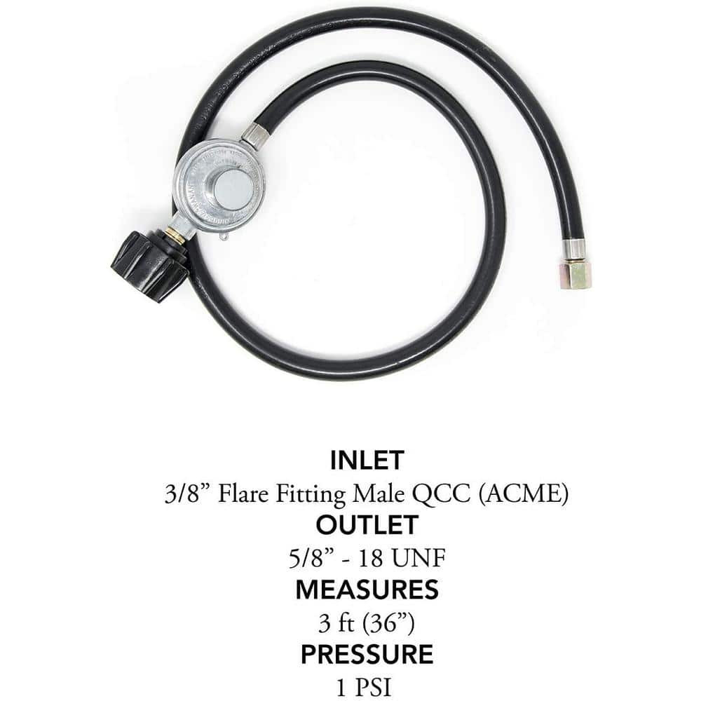 NEW Heavy-Duty 3 Ft. Propane Regulator and Hose – Secure Universal Fit