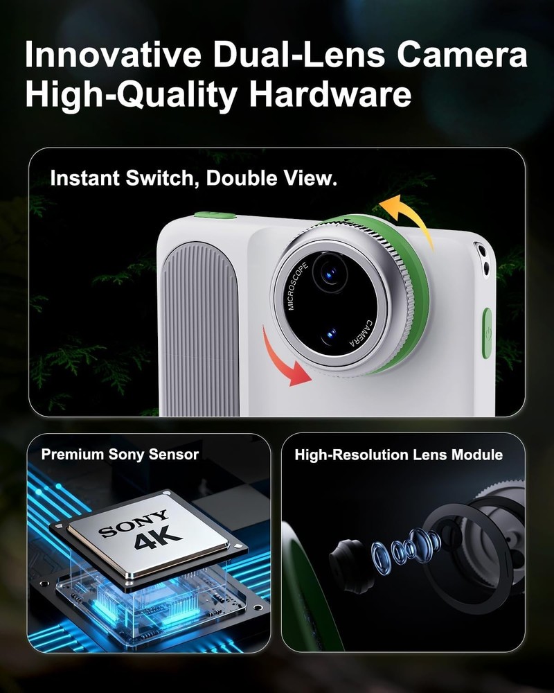 LiTTPOPO MicroCam X1 4K Digital Camera with 400X Microscope