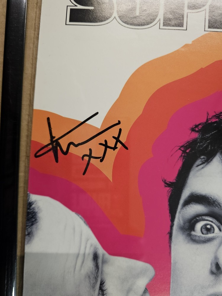 Green Day International Superhits Band Signed Poster. COA, Framed