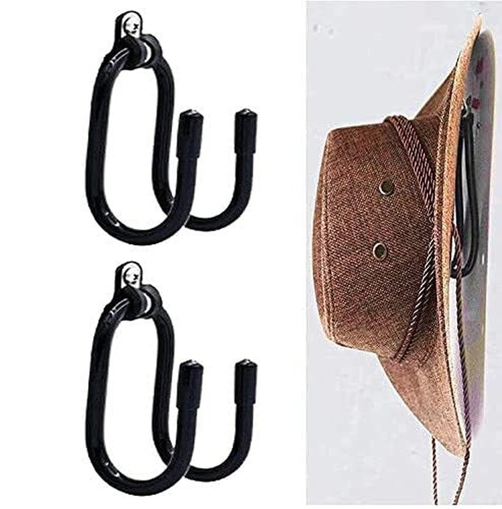 Pmsanzay Cowboy Hat Rack Organizer Display - Wall Mount Holder With Hooks - E...