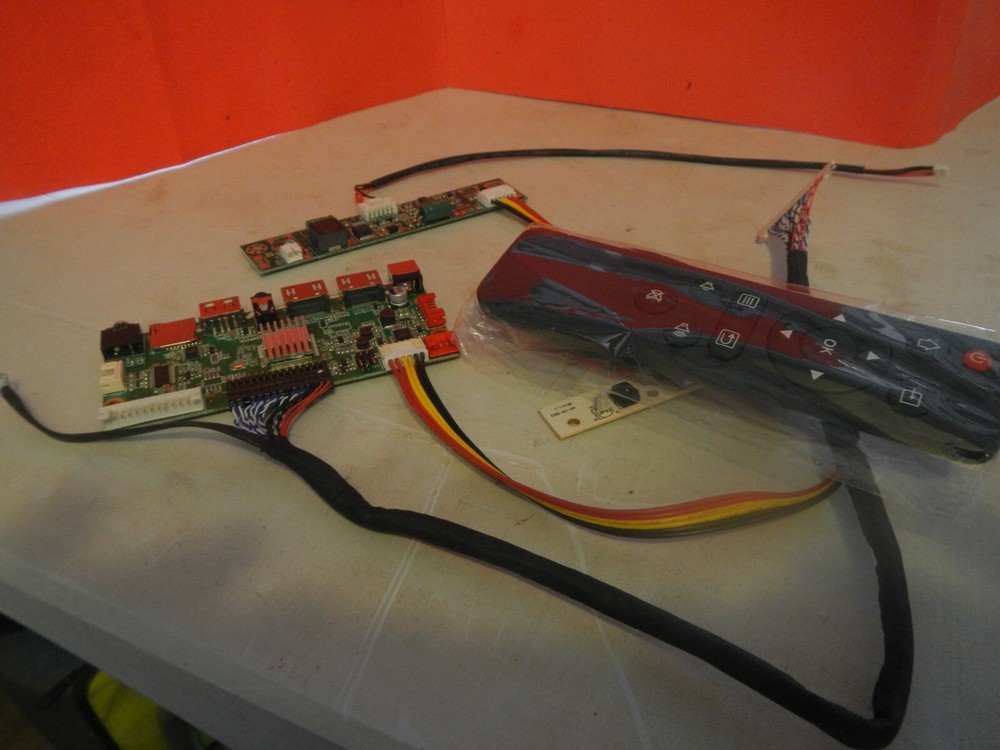 NEW CONTROL BOARD FOR 19" LCD 1920 X 360 IPS DISPLAY & REMOTE & CABLES BOARDS