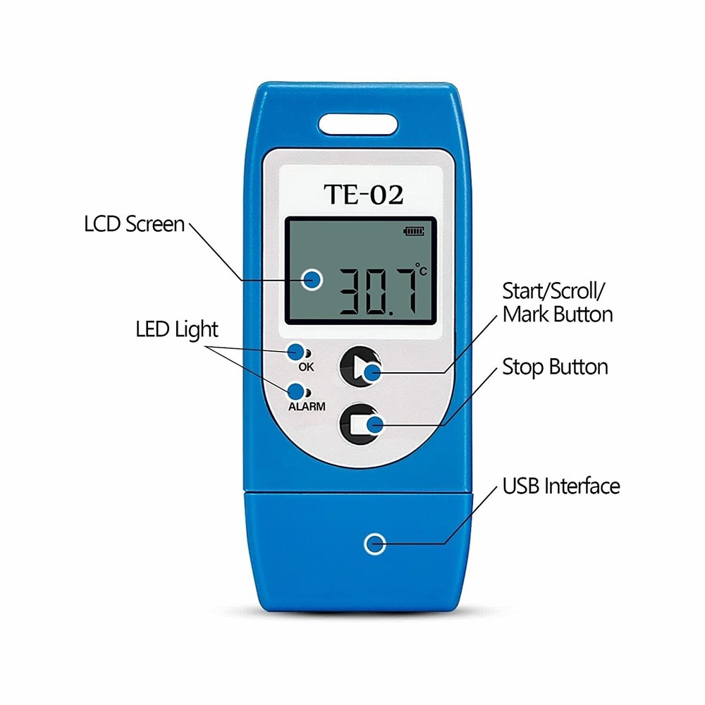Temperature Data Logger, USB Temperature Data Recorder with PDF & CSV
