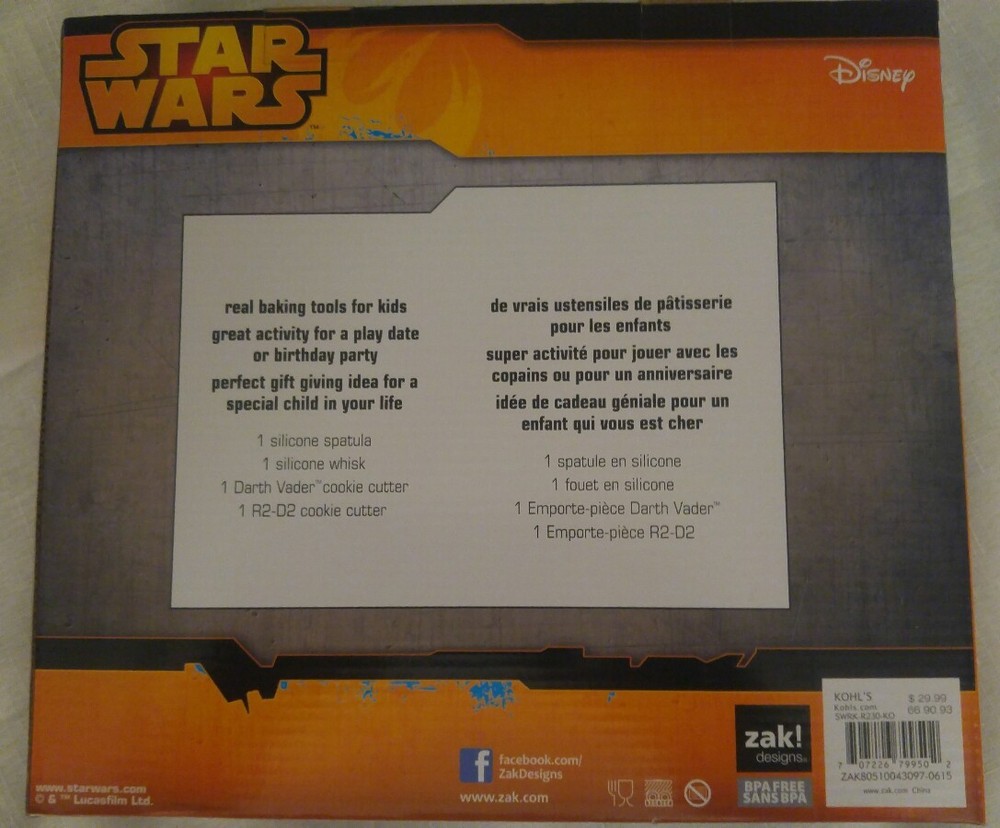 bnip 4 piece tiny chef star wars cookie baking set