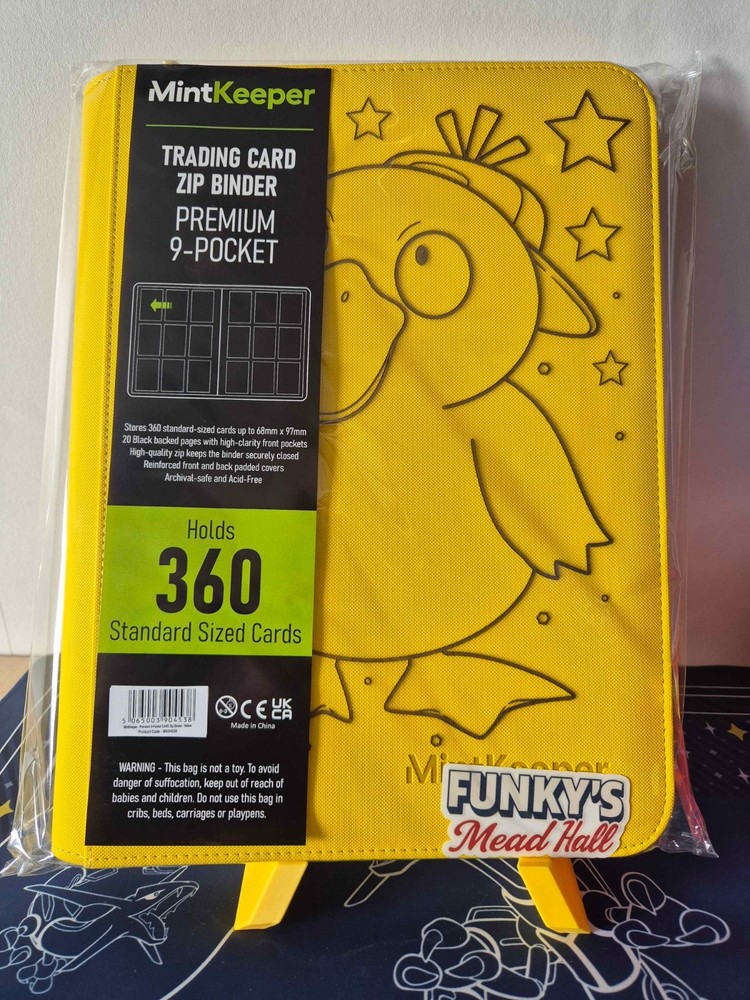 Mintkeeper - 9 Pocket Binder - Yellow - Laser Engraved - Psyduck