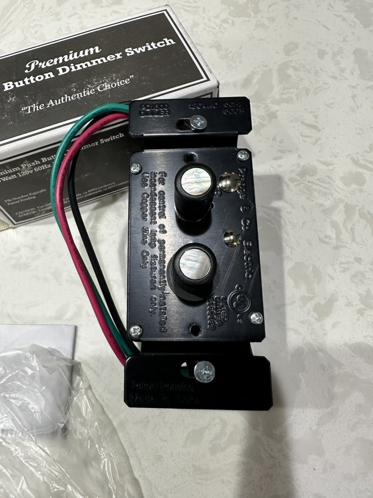 Prange & Co Electric Push Button Light Switch w/ Dimmer PD-1600