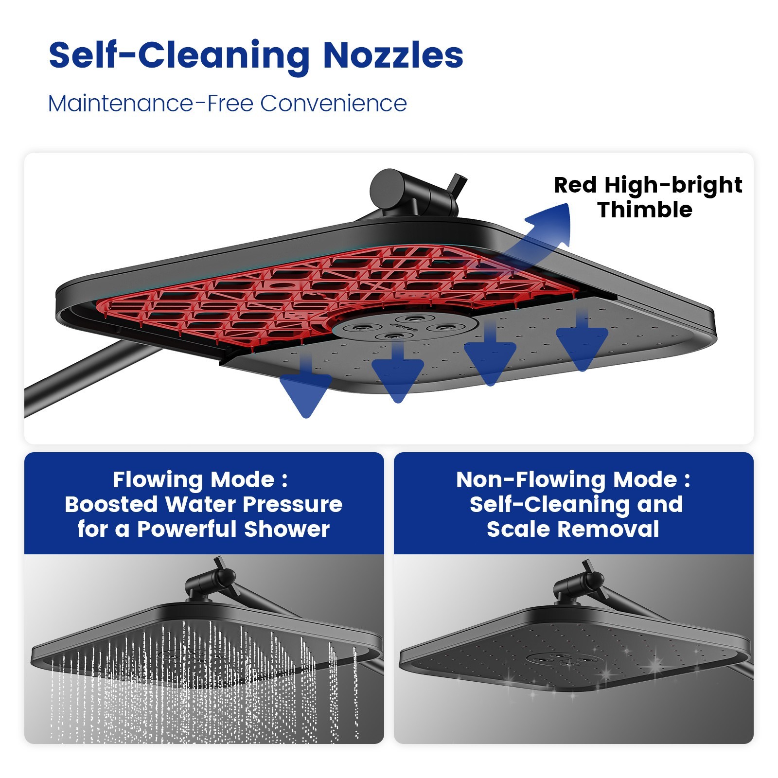 JOMOO Filtered High Pressure Shower Head Combo 10 Spray 12" Rainfall