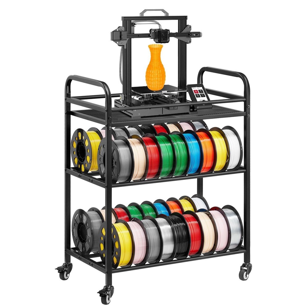 Heavy Load 3 Tier Spool Holder 280lb Strong Frame with Lockable Wheels