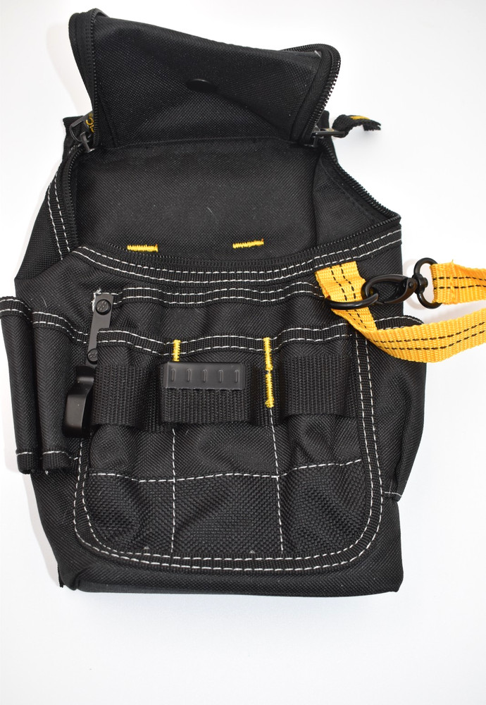 Zippered Tool Pouch CLC Multi Pockets Polyester Black and Yellow Straps New