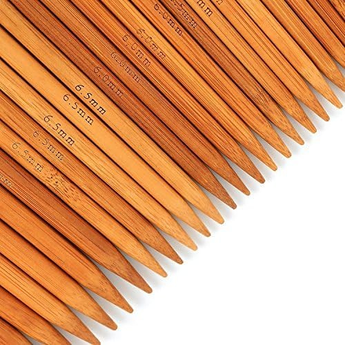 75 Pcs Double Pointed Knitting Needles Set, Carbonized Bamboo Knitting Needles