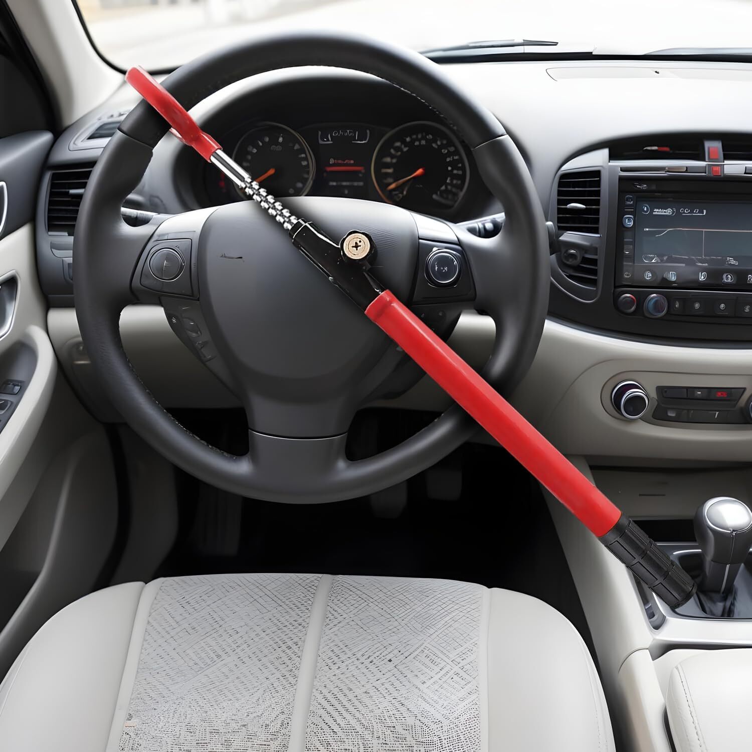 Steering Wheel Lock The Club Twin Hooks Anti Theft Universal Car Truck Van SUV