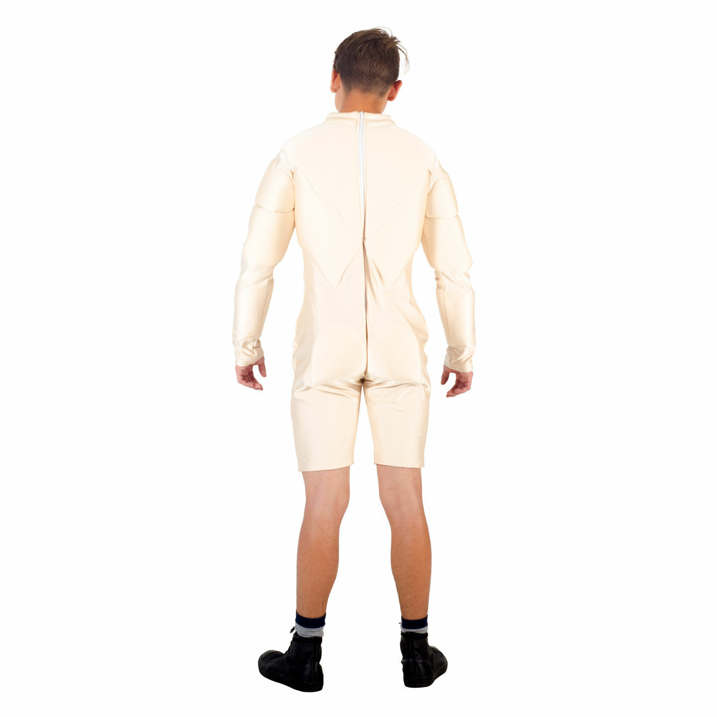 Adult Men's Gym Body Builder Superhero White Muscle Suit Fancy Dress Costume