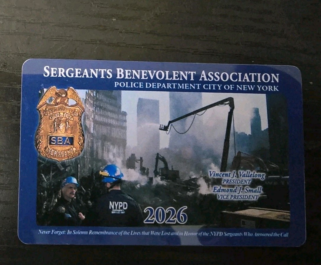 Nypd SBA Card Not PBA  Twenty Twenty Six. Genuine Mint Condition Unsigned.