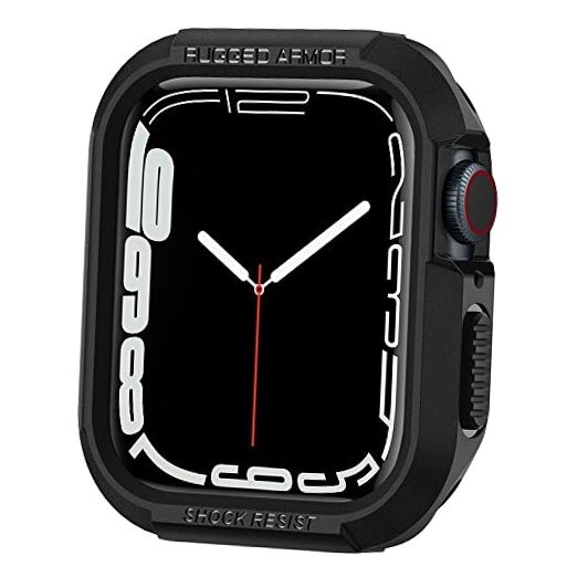 Rugged Armor Protector Designed for Apple Watch Case (45mm/44mm) Series Black