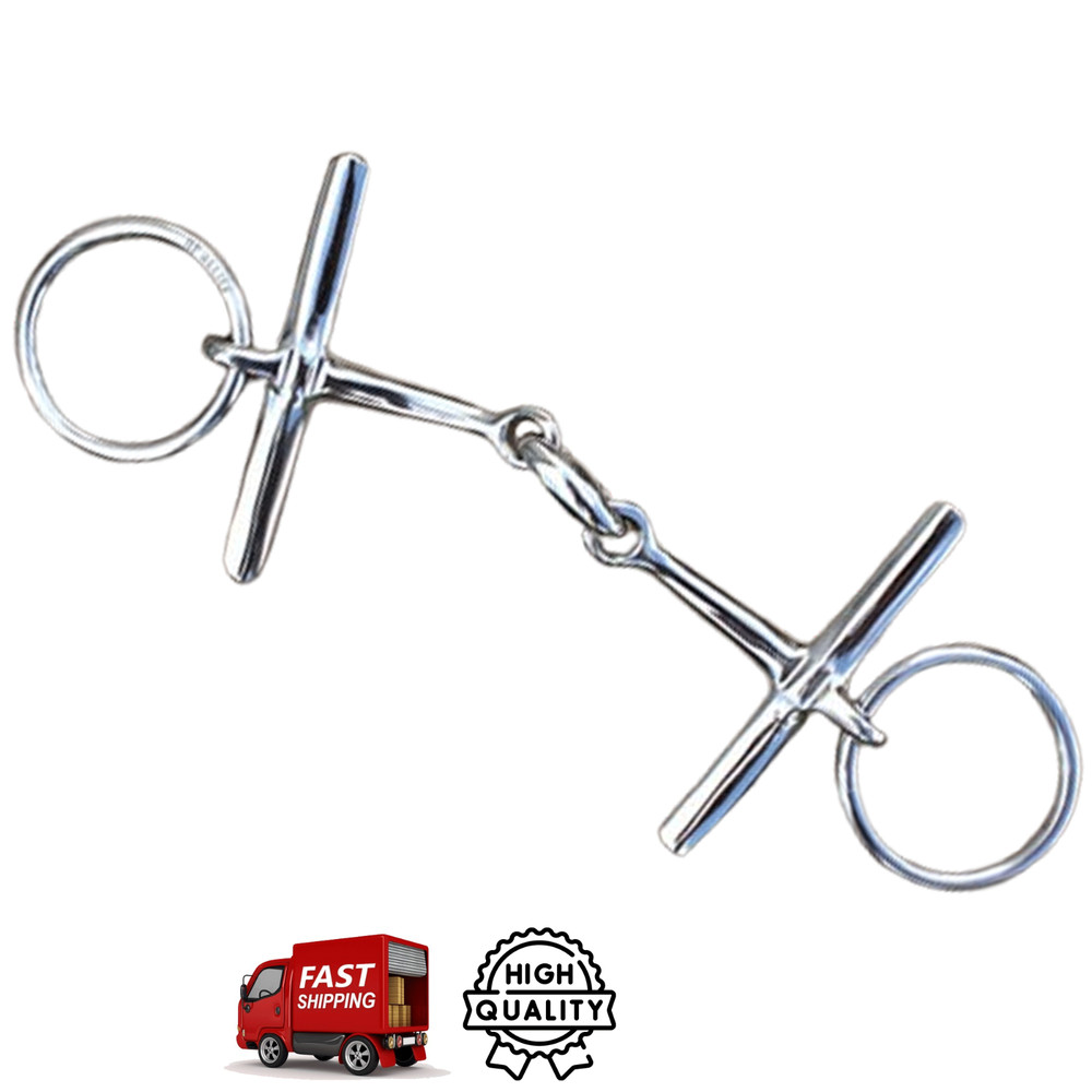 Stainless Steel Tom Thumb Bit Double Joint Lozenge Snaffle Horse Riding Bits