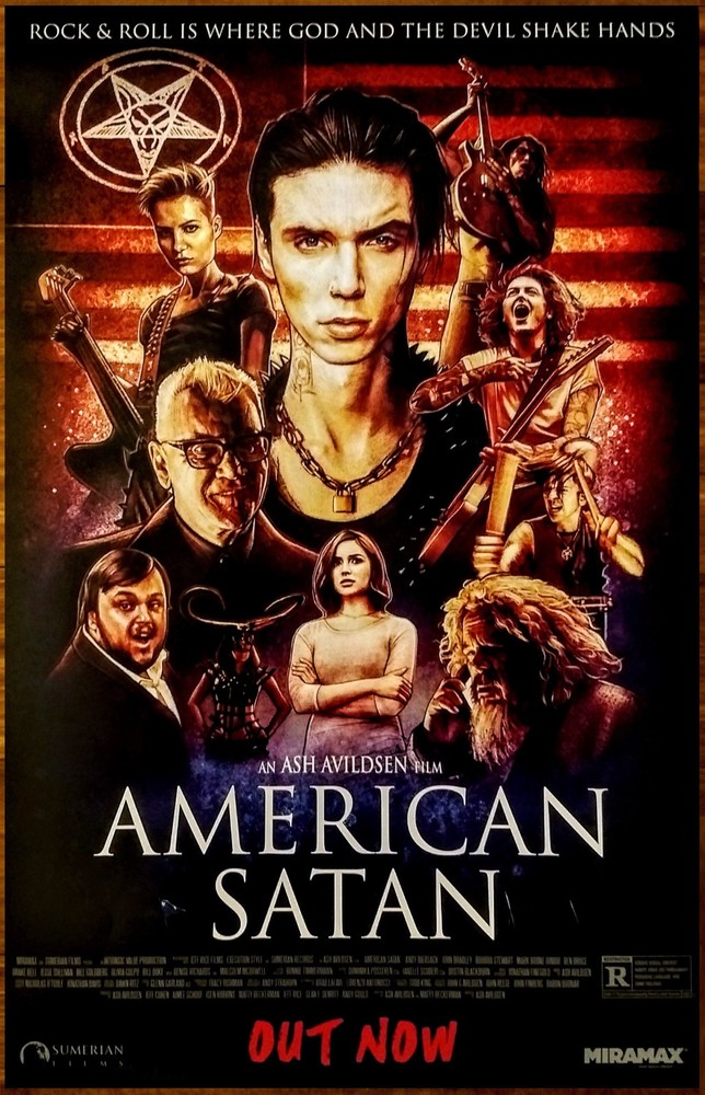 AMERICAN SATAN Ltd Ed RARE Poster +Stickers! BLACK VEIL BRIDES ASKING ALEXANDRIA