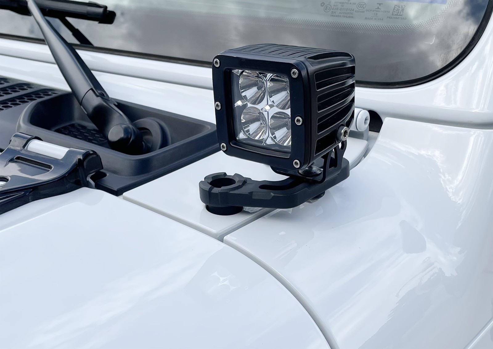 Hood Mount Ditch Pod Light Bracket Hardware For Jeep 18+ Wrangler, 20+ Gladiator